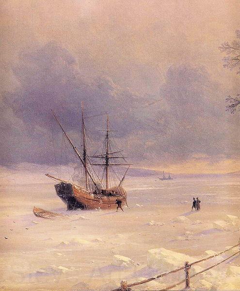 Ivan Aivazovsky Frozen Bosphorus Under Snow Norge oil painting art
